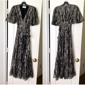 Ba & SH women Small NIXON Prom dress Gown Gold Black Long Maxi Empire Waist